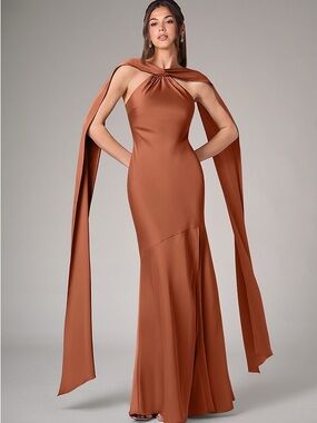 Kinsley Cedar Rose Bridesmaid Dress Satin Wedding Guest Dress